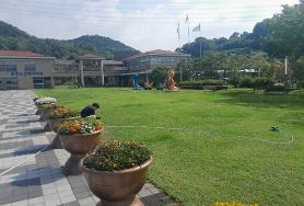  효령노인복지타운 잔디광장 스프링쿨러 설치 및 작동