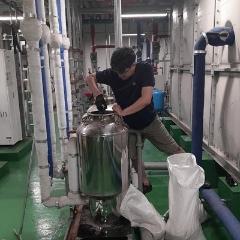  목욕탕 여과기 필터 및 여과사 교체작업